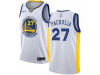 Men Nike Golden State Warriors #27 Zaza Pachulia White Home NBA Jersey - Association Edition