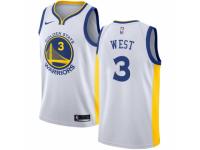 Men Nike Golden State Warriors #3 David West White Home NBA Jersey - Association Edition