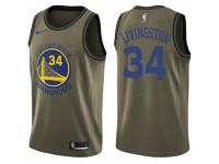 Men Nike Golden State Warriors #34 Shaun Livingston Swingman Green Salute to Service NBA Jersey