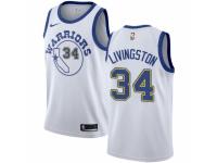 Men Nike Golden State Warriors #34 Shaun Livingston Swingman White Hardwood Classics NBA Jersey