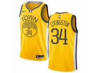 Men Nike Golden State Warriors #34 Shaun Livingston Yellow  Jersey - Earned Edition