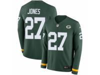 Men Nike Green Bay Packers #27 Josh Jones Limited Green Therma Long Sleeve NFL Jersey
