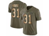 Men Nike Green Bay Packers #31 Davon House Limited Olive/Gold 2017 Salute to Service NFL Jersey