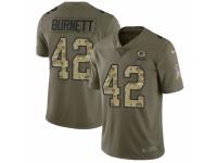 Men Nike Green Bay Packers #42 Morgan Burnett Limited Olive/Camo 2017 Salute to Service NFL Jersey