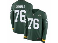 Men Nike Green Bay Packers #76 Mike Daniels Limited Green Therma Long Sleeve NFL Jersey