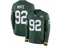 Men Nike Green Bay Packers #92 Reggie White Limited Green Therma Long Sleeve NFL Jersey
