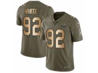 Men Nike Green Bay Packers #92 Reggie White Limited Olive/Gold 2017 Salute to Service NFL Jersey
