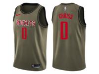Men Nike Houston Rockets #0 Marquese Chriss Swingman Green Salute to Service NBA Jersey