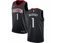 Men Nike Houston Rockets #1 Tracy McGrady  Black Alternate NBA Jersey Statement Edition