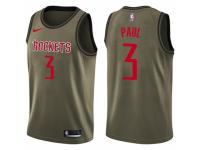 Men Nike Houston Rockets #3 Chris Paul Swingman Green Salute to Service NBA Jersey