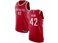Men Nike Houston Rockets #42 Nene Red Road NBA Jersey - Icon Edition