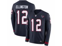 Men Nike Houston Texans #12 Bruce Ellington Limited Navy Blue Therma Long Sleeve NFL Jersey