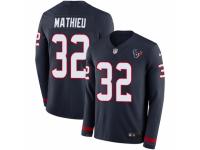 Men Nike Houston Texans #32 Tyrann Mathieu Limited Navy Blue Therma Long Sleeve NFL Jersey