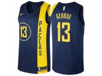 Men Nike Indiana Pacers #13 Paul George Navy Blue NBA Jersey - City Edition