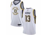 Men Nike Indiana Pacers #13 Paul George White NBA Jersey - Association Edition