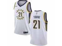 Men Nike Indiana Pacers #21 Thaddeus Young White NBA Jersey - Association Edition