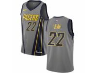 Men Nike Indiana Pacers #22 T. J. Leaf Gray NBA Jersey - City Edition
