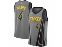 Men Nike Indiana Pacers #4 Victor Oladipo Gray NBA Jersey - City Edition