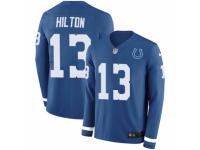 Men Nike Indianapolis Colts #13 T.Y. Hilton Limited Blue Therma Long Sleeve NFL Jersey