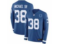 Men Nike Indianapolis Colts #38 Christine Michael Sr Limited Blue Therma Long Sleeve NFL Jersey