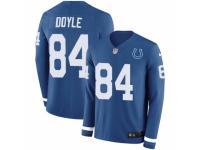 Men Nike Indianapolis Colts #84 Jack Doyle Limited Blue Therma Long Sleeve NFL Jersey