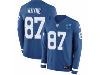 Men Nike Indianapolis Colts #87 Reggie Wayne Limited Blue Therma Long Sleeve NFL Jersey