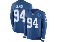 Men Nike Indianapolis Colts #94 Tyquan Lewis Limited Blue Therma Long Sleeve NFL Jersey