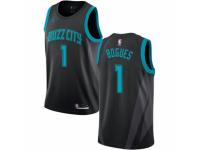 Men Nike Jordan Charlotte Hornets #1 Muggsy Bogues Black NBA Jersey - 2018/19 City Edition