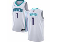 Men Nike Jordan Charlotte Hornets #1 Muggsy Bogues White NBA Jersey - Association Edition