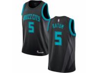 Men Nike Jordan Charlotte Hornets #5 Nicolas Batum Black NBA Jersey - 2018/19 City Edition