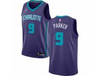 Men Nike Jordan Charlotte Hornets #9 Tony Parker Purple NBA Jersey Statement Edition