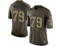 Men Nike Los Angeles Chargers #79 Kenny Wiggins Elite Green Salute to Service NFL Jersey