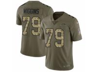 Men Nike Los Angeles Chargers #79 Kenny Wiggins Limited Olive/Camo 2017 Salute to Service NFL Jersey