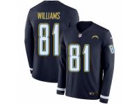 Men Nike Los Angeles Chargers #81 Mike Williams Limited Navy Blue Therma Long Sleeve NFL Jersey