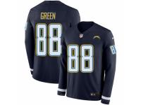 Men Nike Los Angeles Chargers #88 Virgil Green Limited Navy Blue Therma Long Sleeve NFL Jersey