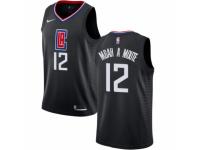 Men Nike Los Angeles Clippers #12 Luc Mbah a Moute Black NBA Jersey Statement Edition