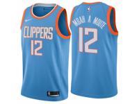 Men Nike Los Angeles Clippers #12 Luc Mbah a Moute Blue NBA Jersey - City Edition