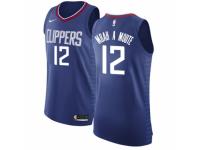 Men Nike Los Angeles Clippers #12 Luc Mbah a Moute Blue NBA Jersey - Icon Edition