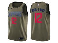 Men Nike Los Angeles Clippers #12 Luc Mbah a Moute Swingman Green Salute to Service NBA Jersey