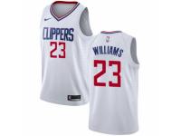 Men Nike Los Angeles Clippers #23 Louis Williams White NBA Jersey - Association Edition