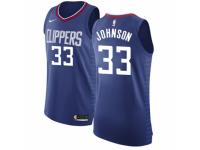 Men Nike Los Angeles Clippers #33 Wesley Johnson Blue Road NBA Jersey - Icon Edition