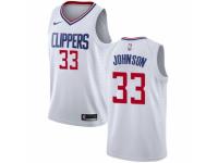 Men Nike Los Angeles Clippers #33 Wesley Johnson White NBA Jersey - Association Edition