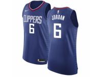 Men Nike Los Angeles Clippers #6 DeAndre Jordan Blue Road NBA Jersey - Icon Edition