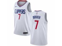Men Nike Los Angeles Clippers #7 Sam Dekker White NBA Jersey - Association Edition