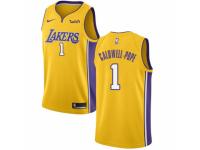 Men Nike Los Angeles Lakers #1 Kentavious Caldwell-Pope  Gold Home NBA Jersey - Icon Edition