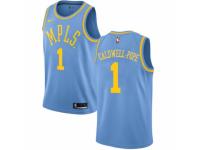 Men Nike Los Angeles Lakers #1 Kentavious Caldwell-Pope Swingman Blue Hardwood Classics NBA Jersey