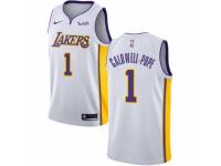 Men Nike Los Angeles Lakers #1 Kentavious Caldwell-Pope  White NBA Jersey - Association Edition