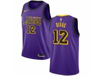 Men Nike Los Angeles Lakers #12 Vlade Divac Purple NBA Jersey - City Edition