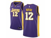 Men Nike Los Angeles Lakers #12 Vlade Divac Purple NBA Jersey - Statement Edition