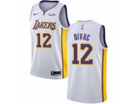 Men Nike Los Angeles Lakers #12 Vlade Divac  White NBA Jersey - Association Edition